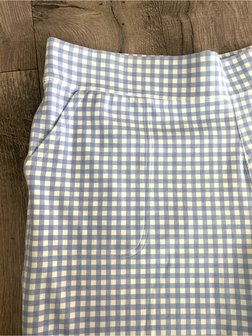 Duluth NoGA Naturale Gingham Checker Blue&White Pull On 10" Knit Shorts Size 2X - Picture 3 of 5